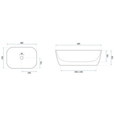 Раковина 46,5х33,5 см Rea Belinda REA-U6332