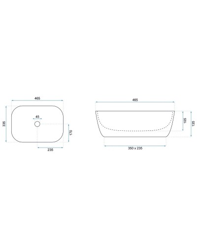 Раковина 46,5х33,5 см Rea Belinda REA-U6759