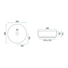 Раковина 36х36 см Rea Sami REA-U6758