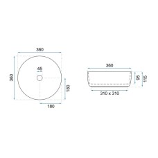 Раковина 36х36 см Rea Sami REA-U6758