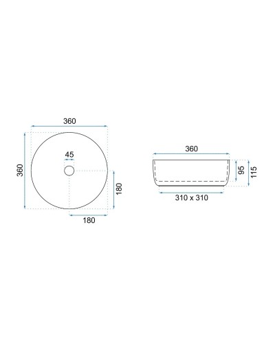 Раковина 36х36 см Rea Sami REA-U6758