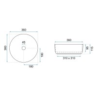Раковина 36х36 см Rea Sami REA-U6630