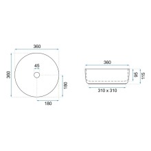 Раковина 36х36 см Rea Sami REA-U6630