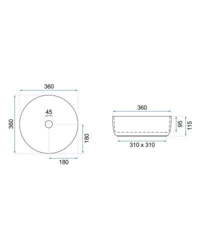 Раковина 36х36 см Rea Sami REA-U6630