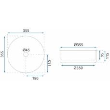 Раковина 35,5х35,5 см Rea Cristal REA-U9670