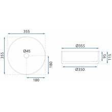Раковина 35,5х35,5 см Rea Cristal REA-U9671