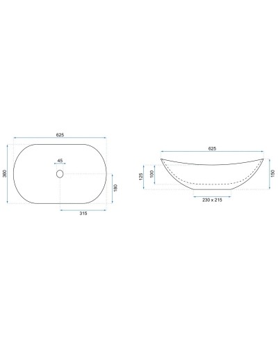 Раковина 62,5х36 см Rea Royal REA-U8010