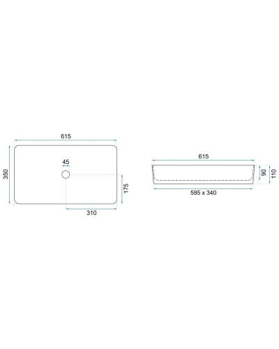 Раковина 61,5х35 см Rea Denis REA-U3690