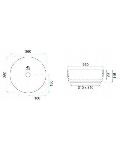 Раковина 36х36 см Rea Sami REA-U4522