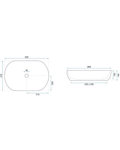 Раковина 60,5х41 см Rea Cleo REA-U6210