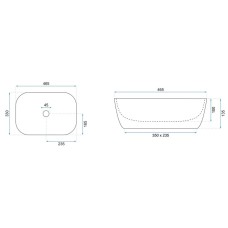 Раковина 46,5х33 см Rea Merbel REA-U8603