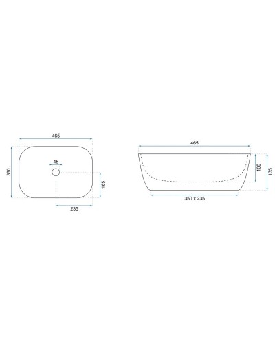 Раковина 46,5х33 см Rea Merbel REA-U8603