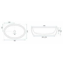 Раковина 46,5х31 см Rea Shila REA-U6655