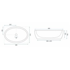 Раковина 46,5х31 см Rea Shila REA-U6655