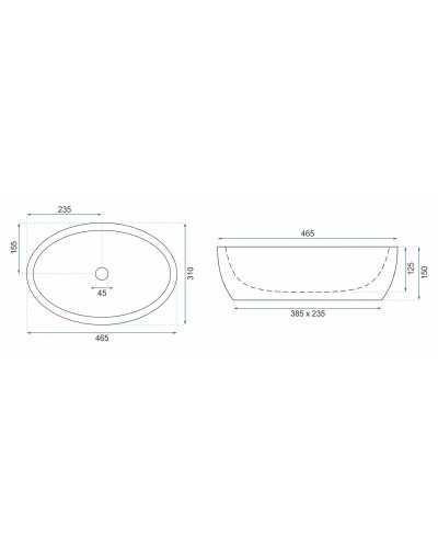 Раковина 46,5х31 см Rea Shila REA-U6655