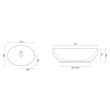 Раковина 51,5х39 см Rea Carola REA-U8198