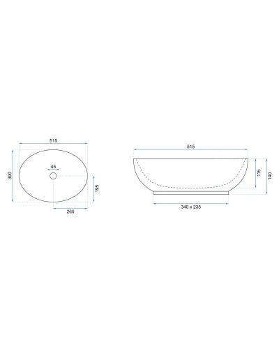 Раковина 51,5х39 см Rea Carola REA-U8198