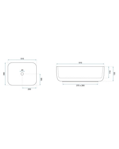 Раковина 51х39 см Rea Demi REA-U1953