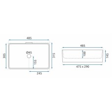 Раковина 48,5х30,5 см Rea Berta REA-U5098