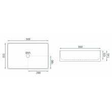 Раковина 56х35,5 см Rea Berta REA-U5055