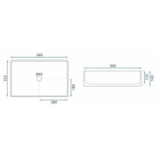Раковина 56х35,5 см Rea Berta REA-U5055