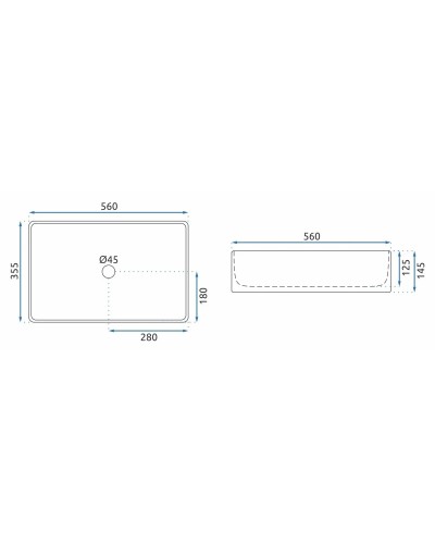 Раковина 56х35,5 см Rea Berta REA-U5055