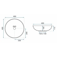 Раковина 40х40 см Rea Arte REA-U0267