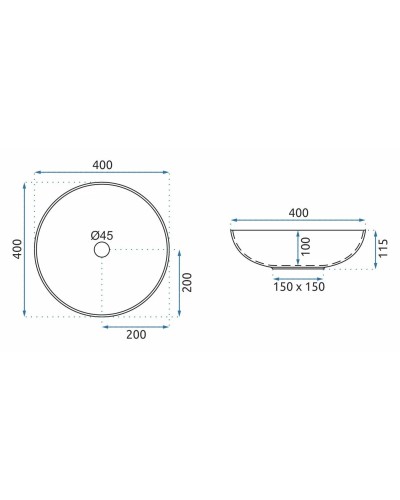 Раковина 40х40 см Rea Arte REA-U0267