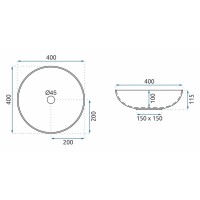Раковина 40х40 см Rea Arte REA-U0266