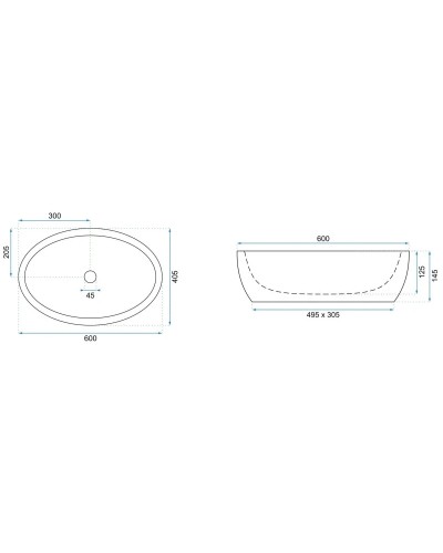 Раковина 60х40,5 см Rea Meryl REA-U5054