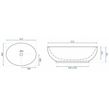 Раковина 51,5х39,5 см Rea Villa REA-U9669