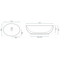 Раковина 51,5х39,5 см Rea Villa REA-U9669