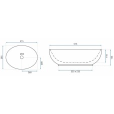 Раковина 51,5х39,5 см Rea Villa REA-U9668