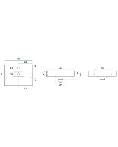 Раковина 60х37 см Rea Goya REA-U8901