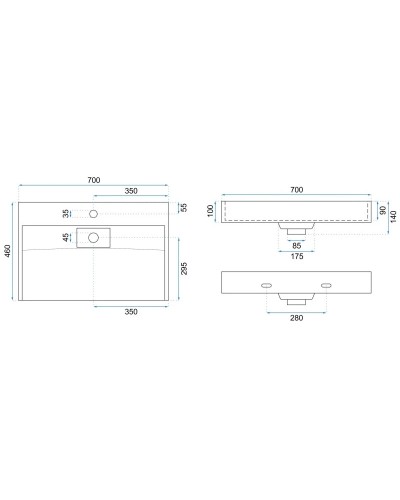 Раковина 70х46 см Rea Goya REA-U8902