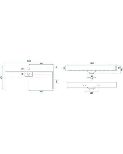 Раковина 100х46 см Rea Goya REA-U8903