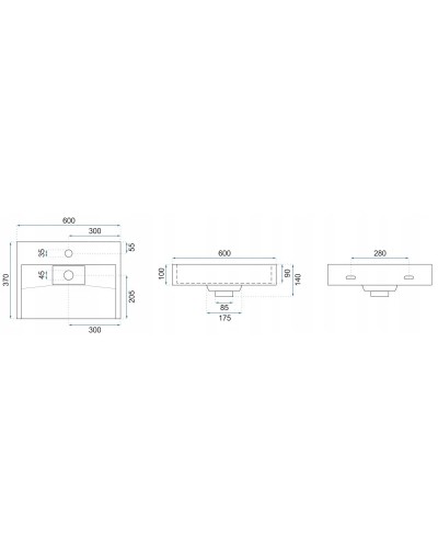 Раковина 60х37 см Rea Goya REA-U8779