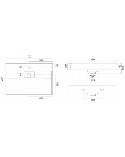 Раковина 70х46 см Rea Goya REA-U8802