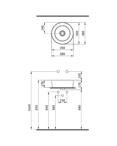 Раковина-чаша Bocchi Vessel 38 1174-001-0125 Белая глянцевая