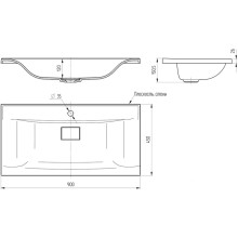 Раковина 90x45 см Vincea VCB-3M900B