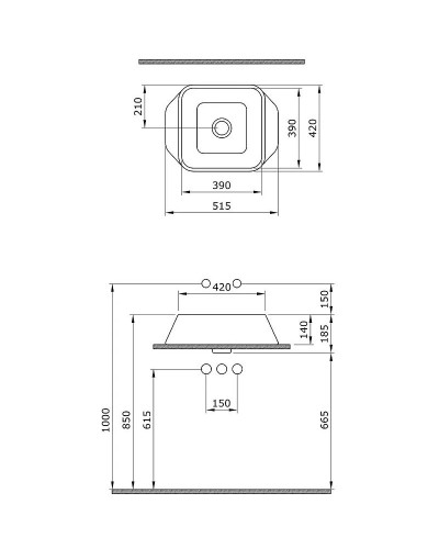 Раковина-чаша Bocchi Firenze 52 1005-001-0125 Белая глянцевая