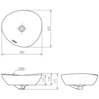 Раковина 46х42 см Toto TA L4704MTE#CMW