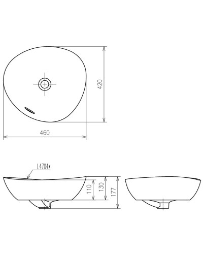 Раковина 46х42 см Toto TA L4704MTE#CMW