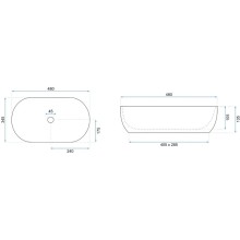 Раковина 48х34,5 см Rea Amelia REA-U8001