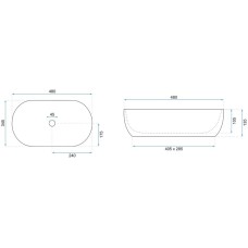 Раковина 48х34,5 см Rea Amelia REA-U8001