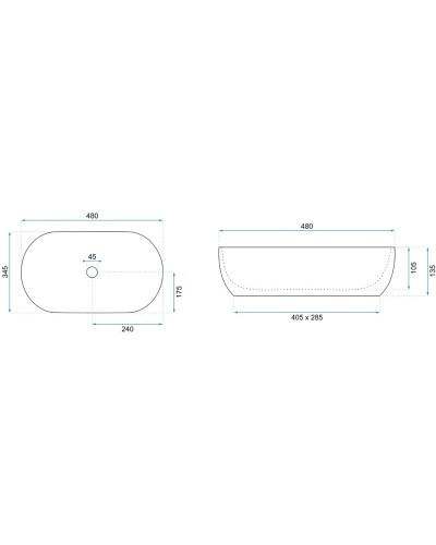 Раковина 48х34,5 см Rea Amelia REA-U8001