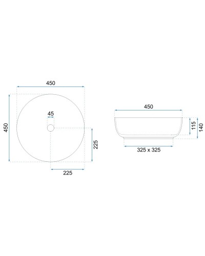 Раковина 45х45 см Rea Elma REA-U8493