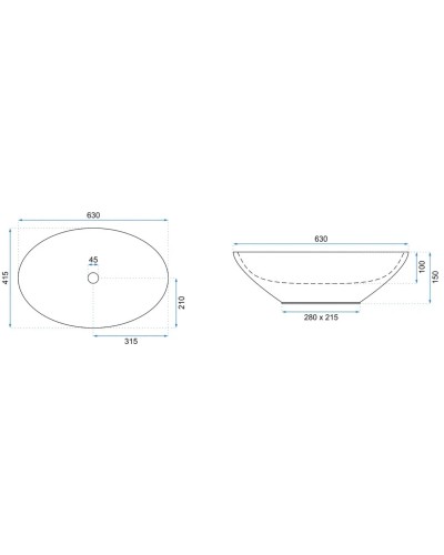 Раковина 63х41,5 см Rea Olga REA-U1060