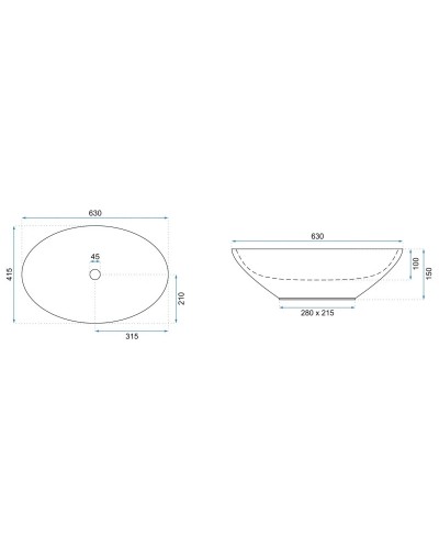 Раковина 63х41,5 см Rea Olga REA-U5692