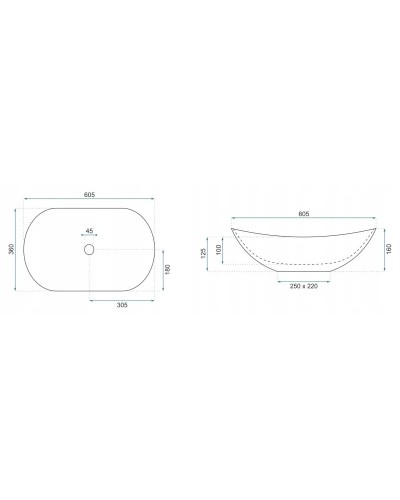 Раковина 60,5х36 см Rea Royal REA-U8009